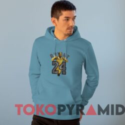 Rare Vintage Kobe Bryant Black Mamba 24 Los Angeles Lakers Tee Atlantic Blue Hoodie