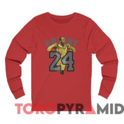 Rare Vintage Kobe Bryant Black Mamba 24 Los Angeles Lakers Tee Red Long sleeved