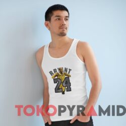 Rare Vintage Kobe Bryant Black Mamba 24 Los Angeles Lakers Tee White Tanktop