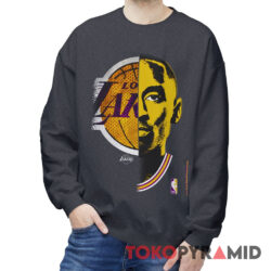Rare Vintage LA Lakers Kobe Bryant Majestic Half Lakers Half Kobe Sweatshirt