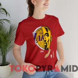 Rare Vintage LA Lakers Kobe Bryant Majestic Half Lakers Half Kobe Tee Red T shirt