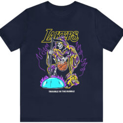 Rare Vintage LA Lakers Warren Lotas Trouble In The Bubble Tee 5 Rare Vintage LA Lakers Warren Lotas Trouble In The Bubble Tee