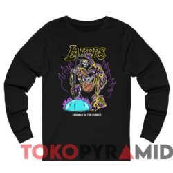Rare Vintage LA Lakers Warren Lotas Trouble In The Bubble Tee 4 Rare Vintage LA Lakers Warren Lotas Trouble In The Bubble Tee Black Long sleeved
