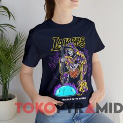 Rare Vintage LA Lakers Warren Lotas Trouble In The Bubble Tee 2 Rare Vintage LA Lakers Warren Lotas Trouble In The Bubble Tee Navy T shirt