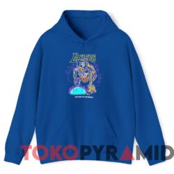 Rare Vintage LA Lakers Warren Lotas Trouble In The Bubble Tee Royal Blue Hoodie