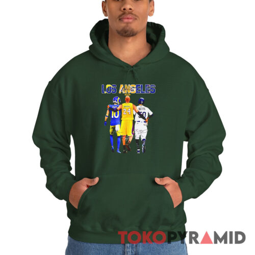Rare Vintage LA Rams Cooper Kupp x Lakers Kobe Bryant x Dodgers Mookie Betts Hoodie