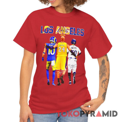 Rare Vintage LA Rams Cooper Kupp x Lakers Kobe Bryant x Dodgers Mookie Betts Shirt