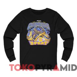 Rare Vintage Lakers 3 Peat ring NBA Champions Tee Kobe x Shaq Black Long sleeved