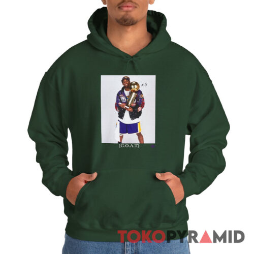 Rare Vintage Lakers Goat Kobe Bryant X5 Champions Trophy Photo Hoodie