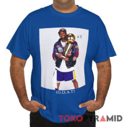 Rare Vintage Lakers Goat Kobe Bryant X5 Champions Trophy Photo Shirt