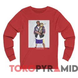Rare Vintage Lakers Goat Kobe Bryant X5 Champions Trophy Photo Tee 2 Rare Vintage Lakers Goat Kobe Bryant X5 Champions Trophy Photo Tee Red Long sleeved