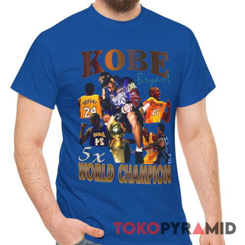 Rare Vintage Lakers Kobe Bryant 5x World Champion Inspired Bootleg Shirt