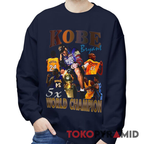 Rare Vintage Lakers Kobe Bryant 5x World Champion Inspired Bootleg Sweatshirt