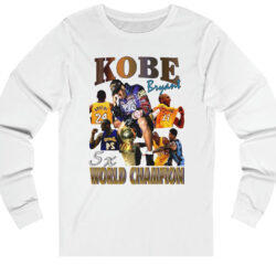 Rare Vintage Lakers Kobe Bryant 5x World Champion Inspired Bootleg Tee 5 Rare Vintage Lakers Kobe Bryant 5x World Champion Inspired Bootleg Tee White Sweatshirt