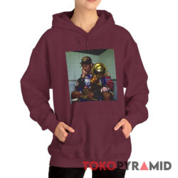 Rare Vintage Lakers Kobe Bryant Sitting Holding Trophy Hoodie