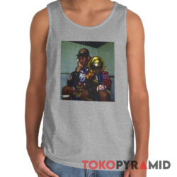 Rare Vintage Lakers Kobe Bryant Sitting Holding Trophy Tank Top