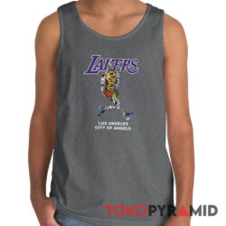 Rare Vintage LeBron James Skeleton 23 Warren Lotas LA Lakers Tank Top