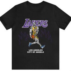Rare Vintage LeBron James Skeleton 23 Warren Lotas LA Lakers T-shirt 5 Rare Vintage Lebron James Skeleton 23 Warren Lotas La Lakers T shirt Black T shirt