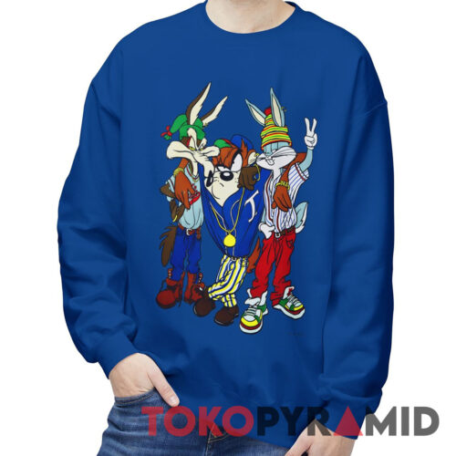 Rare Vintage Looney Tunes Hip Hop Bugs Taz Wile E Coyote Sweatshirt