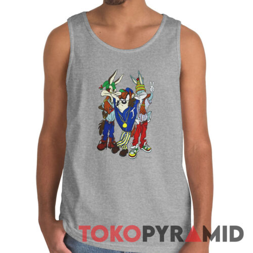 Rare Vintage Looney Tunes Hip Hop Bugs Taz Wile E Coyote Tank Top