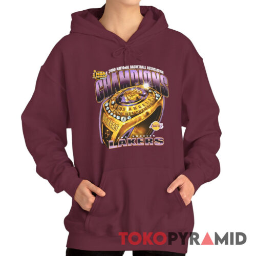 Rare Vintage Los Angeles Lakers 2000 NBA Finals Champions Ring Hoodie