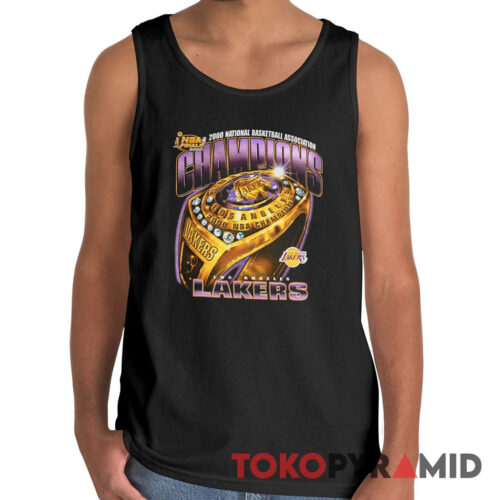 Rare Vintage Los Angeles Lakers 2000 NBA Finals Champions Ring Tank Top