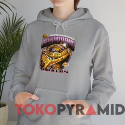 Rare Vintage Los Angeles Lakers 2000 NBA Finals Champions Ring Tee Sport grey Hoodie