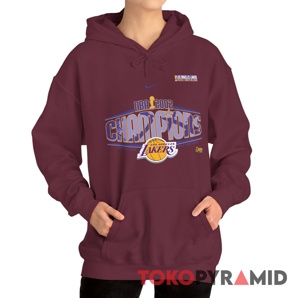 Rare Vintage Los Angeles Lakers 2002 NBA Champions Three In A Row Hoodie Rare Vintage Los Angeles Lakers 2002 NBA Champions Three In A Row Hoodie