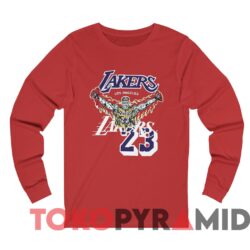 Rare Vintage Los Angeles Lakers 23 Lebron James Warren Lotas Tee Red Long sleeved