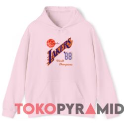 Rare Vintage Los Angeles Lakers 88 World Champions Tee 4 Rare Vintage Los Angeles Lakers 88 World Champions Tee Light Pink Hoodie