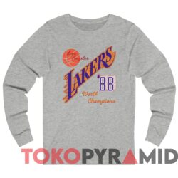 Rare Vintage Los Angeles Lakers 88 World Champions Tee 3 Rare Vintage Los Angeles Lakers 88 World Champions Tee Sport grey Long sleeved