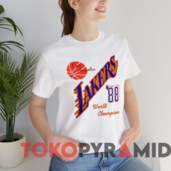 Rare Vintage Los Angeles Lakers 88 World Champions Tee White T shirt