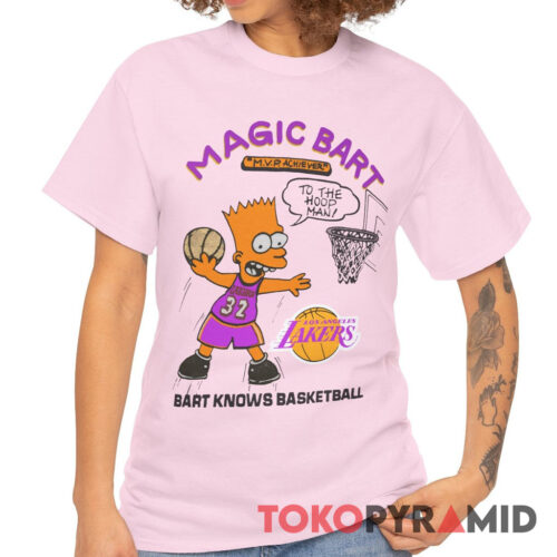 Rare Vintage Los Angeles Lakers Magic Johnson Bart Simpson Shirt