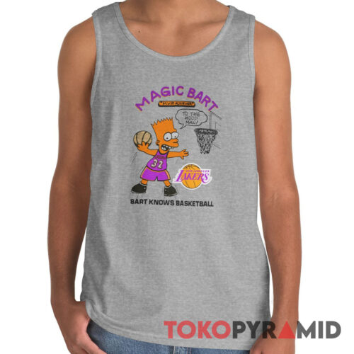 Rare Vintage Los Angeles Lakers Magic Johnson Bart Simpson Tank Top