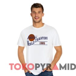 Rare Vintage Los Angeles Lakers NBA 1985 World Champions Tee White T shirt