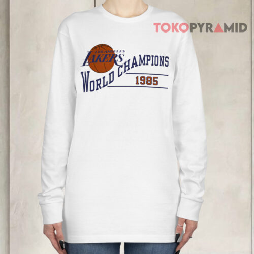 Rare Vintage Los Angeles Lakers Nba 1985 World Champions Long sleeved