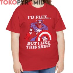 Rare Vintage Marvel Captain America I'd Flex Shirt