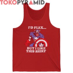 Rare Vintage Marvel Captain America I'd Flex Shirt