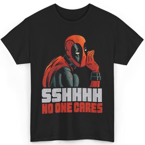 Rare Vintage Marvel Deadpool SSHHHH No One Cares Shirt