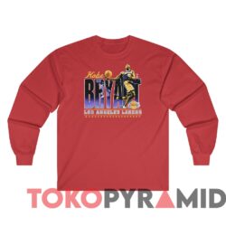Rare Vintage Mitchell & Ness Los Angeles Lakers Kobe Bryant T shirt Red Long sleeved