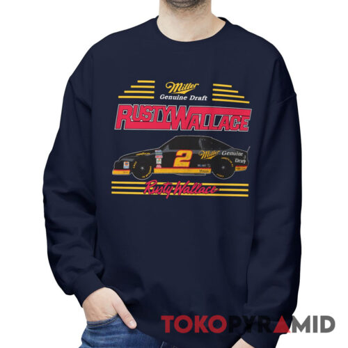 Rare Vintage NASCAR Rusty Wallace Miller Genuine Draft Sweatshirt