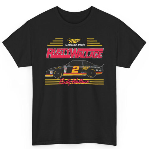 Rare Vintage NASCAR Rusty Wallace Miller Genuine Draft T Shirt