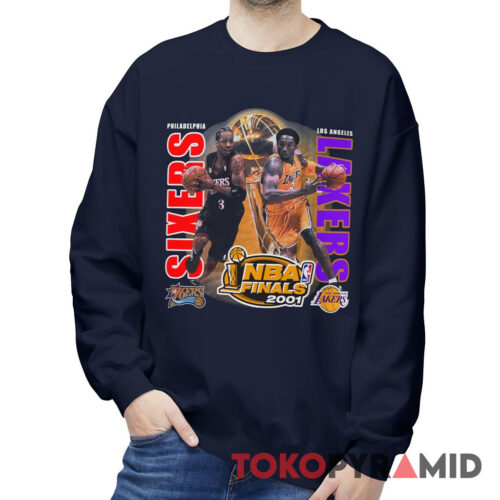 Rare Vintage NBA 2001 Finals Iverson 76ers vs Kobe Lakers Sweatshirt