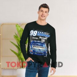 Rare Vintage Nascar Carl Edwards 99 Fastenal Blue Team T-shirt 4 Rare Vintage Nascar Carl Edwards 99 Fastenal Blue Team Black Long sleeved