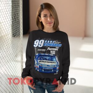 Rare Vintage Nascar Carl Edwards 99 Fastenal Blue Team T-shirt 3 Rare Vintage Nascar Carl Edwards 99 Fastenal Blue Team Black Sweatshirt