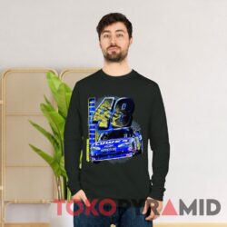 Rare Vintage Nascar Jimmie Johnson T shirt Lowe's Black Long sleeved