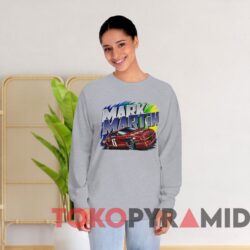 Rare Vintage Nascar Mark Martin 6 Folgers T-shirt 4 Rare Vintage Nascar Mark Martin 6 Folgers Grey Long sleeved