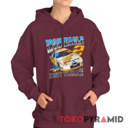 Rare Vintage Nascar Rusty Wallace Iron Eagle Hoodie