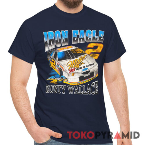 Rare Vintage Nascar Rusty Wallace Iron Eagle Shirt