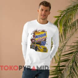 Rare Vintage Nascar Scott Riggs Nesquik T-shirt 2 Rare Vintage Nascar Scott Riggs Nesquik T shirt White Long sleeved